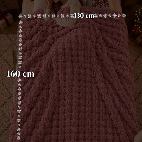 Set zachte en warme deken en pantoffels | zachte plaid 130x160 cm, pantoffels in één maat, 4 kleuren
