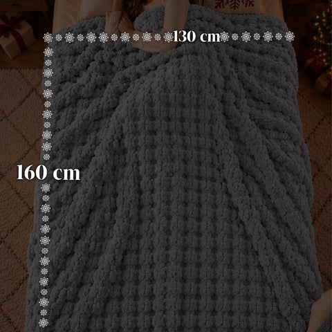 Set zachte en warme deken en pantoffels | zachte plaid 130x160 cm, pantoffels in één maat, 4 kleuren