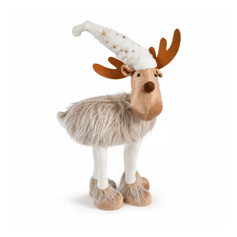 Groot kerstrendier van 63 cm van zacht pluche – kerstdecoratie met verzwaarde poten | 4 kleuren