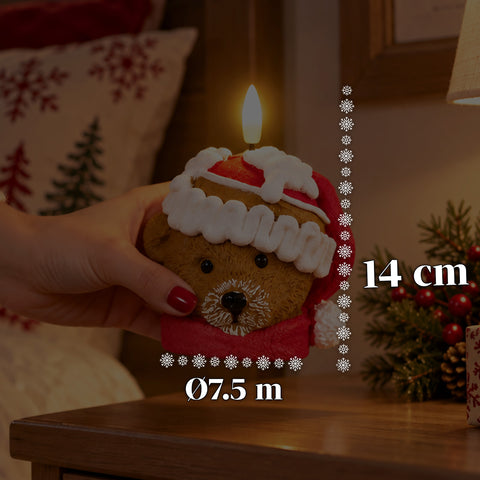Batterijgevoede led-kerstkaars in 3 varianten – kerstman met boom, beertje en berengezicht, realistische vlameffect, kerstdecoratie