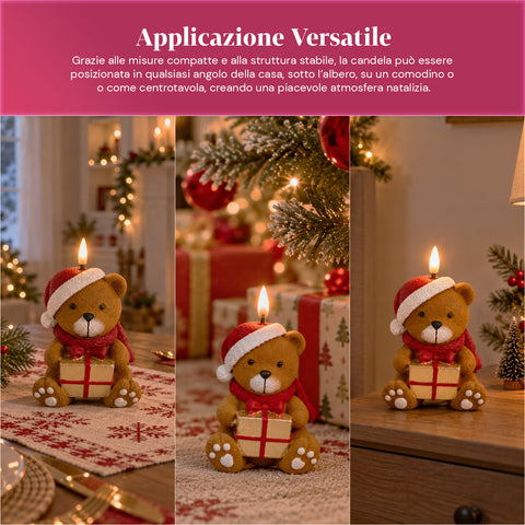 Batterijgevoede led-kerstkaars in 3 varianten – kerstman met boom, beertje en berengezicht, realistische vlameffect, kerstdecoratie