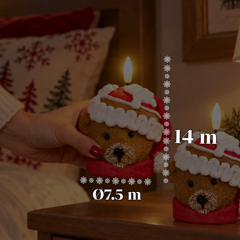 Batterijgevoede led-kerstkaars in 3 varianten – kerstman met boom, beertje en berengezicht, realistische vlameffect, kerstdecoratie