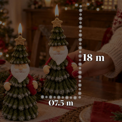 Candela Natalizia LED a Batteria in 3 Varianti – Babbo Natale con Albero, Orsetto e Viso Orso, Fiamma Effetto Reale, Decorazione Natale