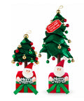 Albero di Natale Decorativo Estensibile 95 cm e 90 cm con Base Pacco Regalo e Palline