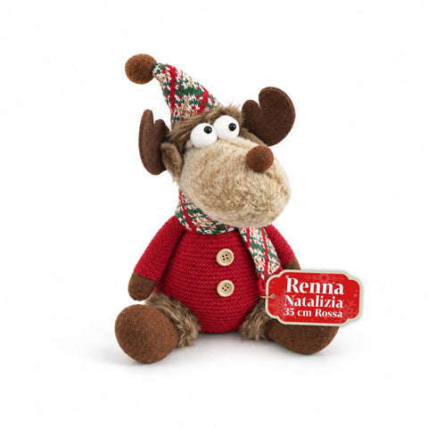 Decoratieve rendierdecoratie van polyester - kerstornament met gezandstraalde basis, schattig ontwerp, 4 stijlvarianten, 2 maten: 35 en 50 cm