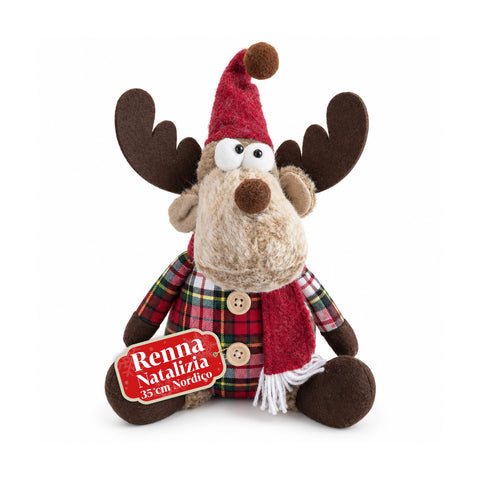Decoratieve rendierdecoratie van polyester - kerstornament met gezandstraalde basis, schattig ontwerp, 4 stijlvarianten, 2 maten: 35 en 50 cm