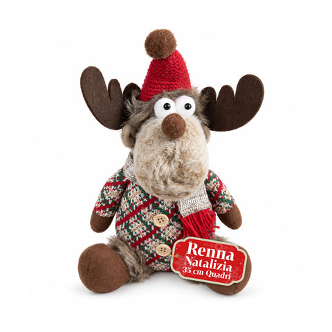 Decoratieve rendierdecoratie van polyester - kerstornament met gezandstraalde basis, schattig ontwerp, 4 stijlvarianten, 2 maten: 35 en 50 cm