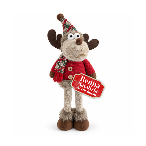 Decoratieve rendierdecoratie van polyester - kerstornament met gezandstraalde basis, schattig ontwerp, 4 stijlvarianten, 2 maten: 35 en 50 cm