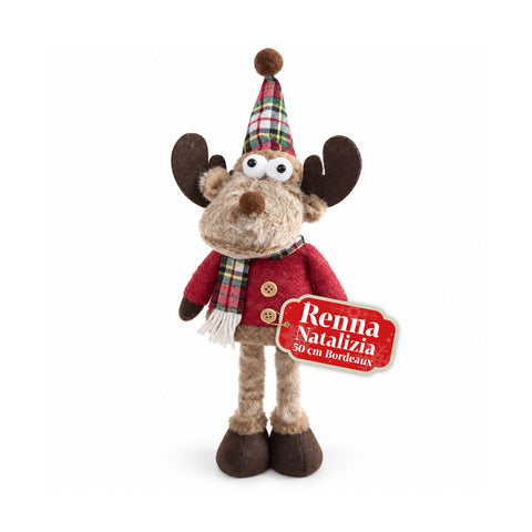 Decoratieve rendierdecoratie van polyester - kerstornament met gezandstraalde basis, schattig ontwerp, 4 stijlvarianten, 2 maten: 35 en 50 cm