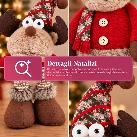 Decoratieve uitschuifbare kerstman 55-85 cm - Kerstversiering met telescopische poten, metalen frame, polyester, 4 stijlvarianten