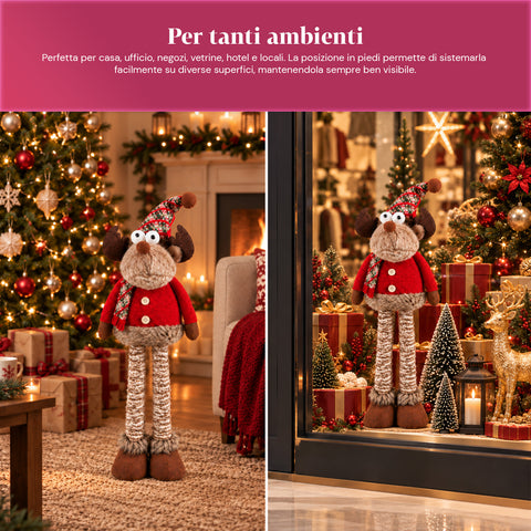 Decoratieve uitschuifbare kerstman 55-85 cm - Kerstversiering met telescopische poten, metalen frame, polyester, 4 stijlvarianten