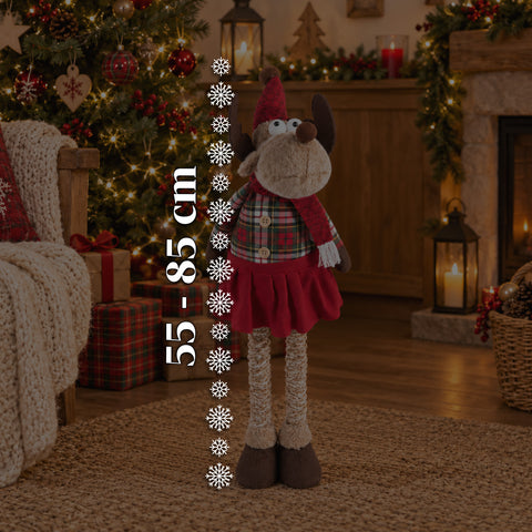 Decoratieve uitschuifbare kerstman 55-85 cm - Kerstversiering met telescopische poten, metalen frame, polyester, 4 stijlvarianten