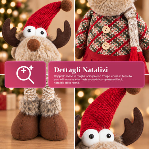 Decoratieve uitschuifbare kerstman 55-85 cm - Kerstversiering met telescopische poten, metalen frame, polyester, 4 stijlvarianten