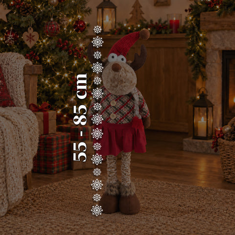 Decoratieve uitschuifbare kerstman 55-85 cm - Kerstversiering met telescopische poten, metalen frame, polyester, 4 stijlvarianten