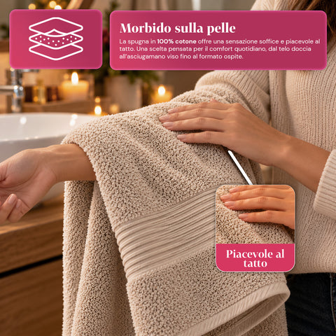 Set van 3 handdoeken van 100% katoen – badset met badlaken 90x140, handdoek 60x100 en gastendoekje 40x60 cm, zacht en absorberend, 6 kleuren