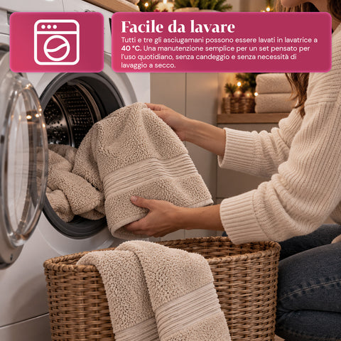 Set van 3 handdoeken van 100% katoen – badset met badlaken 90x140, handdoek 60x100 en gastendoekje 40x60 cm, zacht en absorberend, 6 kleuren