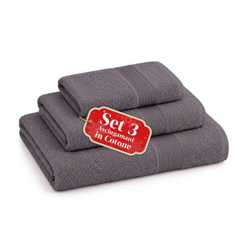 Set van 3 handdoeken van 100% katoen – badset met badlaken 90x140, handdoek 60x100 en gastendoekje 40x60 cm, zacht en absorberend, 6 kleuren