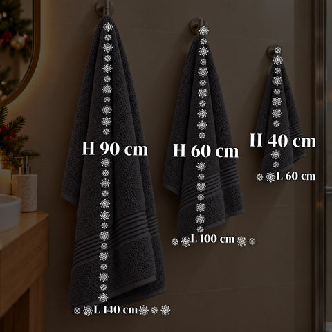 Set van 3 handdoeken van 100% katoen – badset met badlaken 90x140, handdoek 60x100 en gastendoekje 40x60 cm, zacht en absorberend, 6 kleuren
