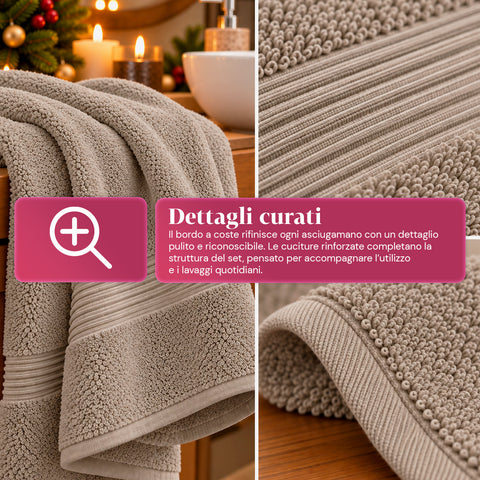 Set van 3 handdoeken van 100% katoen – badset met badlaken 90x140, handdoek 60x100 en gastendoekje 40x60 cm, zacht en absorberend, 6 kleuren