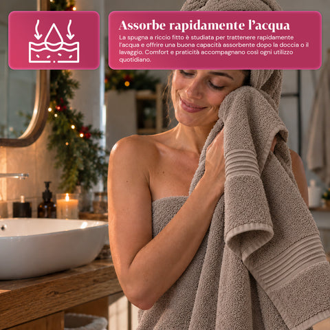 Set van 3 handdoeken van 100% katoen – badset met badlaken 90x140, handdoek 60x100 en gastendoekje 40x60 cm, zacht en absorberend, 6 kleuren