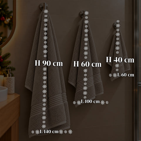 Set van 3 handdoeken van 100% katoen – badset met badlaken 90x140, handdoek 60x100 en gastendoekje 40x60 cm, zacht en absorberend, 6 kleuren