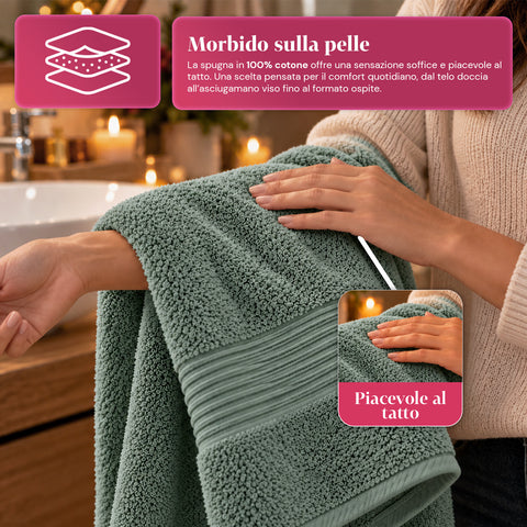Set van 3 handdoeken van 100% katoen – badset met badlaken 90x140, handdoek 60x100 en gastendoekje 40x60 cm, zacht en absorberend, 6 kleuren