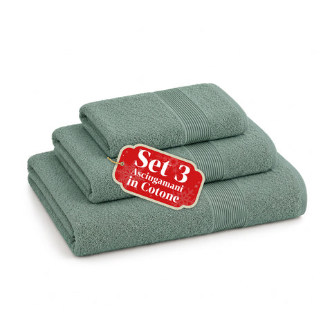 Set van 3 handdoeken van 100% katoen – badset met badlaken 90x140, handdoek 60x100 en gastendoekje 40x60 cm, zacht en absorberend, 6 kleuren