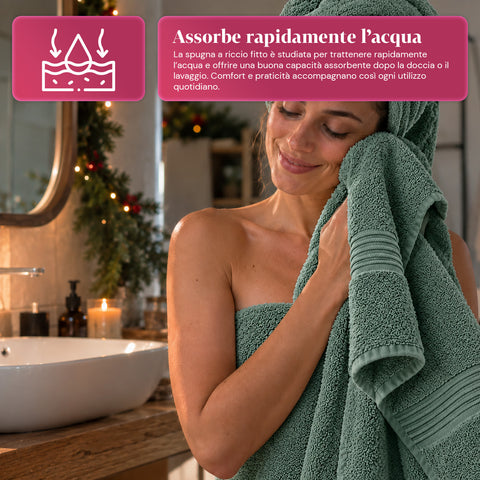 Set van 3 handdoeken van 100% katoen – badset met badlaken 90x140, handdoek 60x100 en gastendoekje 40x60 cm, zacht en absorberend, 6 kleuren