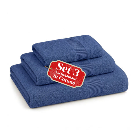 Set van 3 handdoeken van 100% katoen – badset met badlaken 90x140, handdoek 60x100 en gastendoekje 40x60 cm, zacht en absorberend, 6 kleuren