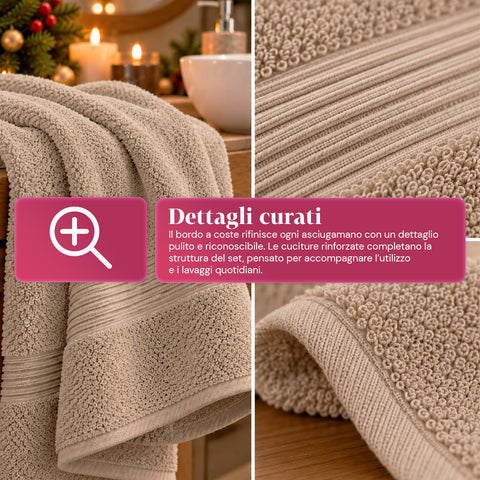 Set van 3 handdoeken van 100% katoen – badset met badlaken 90x140, handdoek 60x100 en gastendoekje 40x60 cm, zacht en absorberend, 6 kleuren
