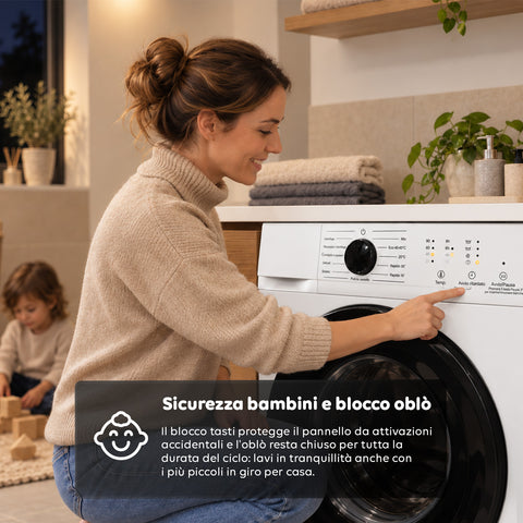 Voorladerwasmachine 6 kg, energieklasse A, 1200 tpm, slim model van 41 cm, stoomfunctie, honingraat­was­trommel, kinderslot, wit of grijs
