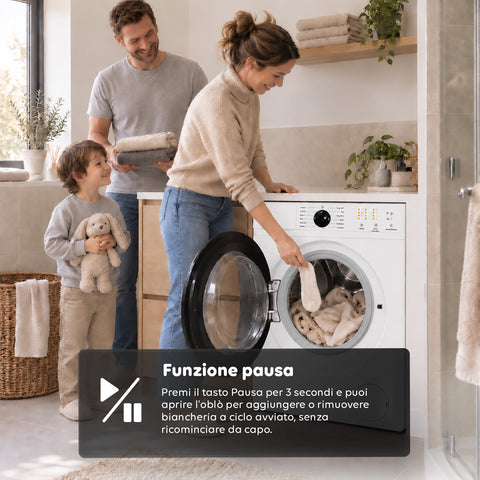 Voorladerwasmachine 6 kg, energieklasse A, 1200 tpm, slim model van 41 cm, stoomfunctie, honingraat­was­trommel, kinderslot, wit of grijs