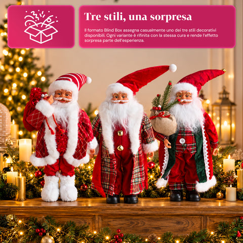 Kerstman met verlichting en muziek, decoratief kerstbeeld van 65-95-120 cm, lichtgevend ornament op batterijen - Blind Box
