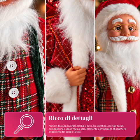 Kerstman met verlichting en muziek, decoratief kerstbeeld van 65-95-120 cm, lichtgevend ornament op batterijen - Blind Box