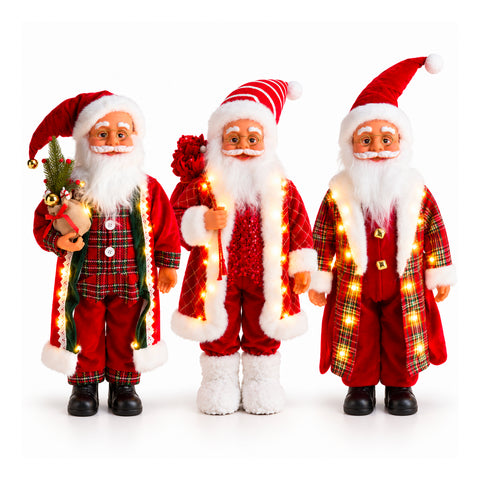 Kerstman met verlichting en muziek, decoratief kerstbeeld van 65-95-120 cm, lichtgevend ornament op batterijen - Blind Box