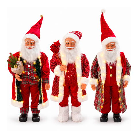 Kerstman met verlichting en muziek, decoratief kerstbeeld van 65-95-120 cm, lichtgevend ornament op batterijen - Blind Box