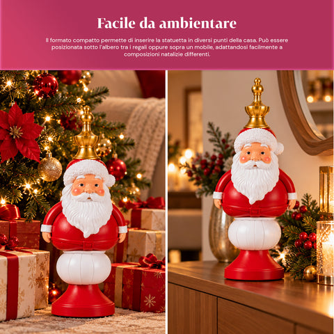 Kerstbeeldje van 35 cm van kunsthars, kerstdecoratie met de kerstman, notenkraker en teddybeer, rood of wit, voor binnen en buiten
