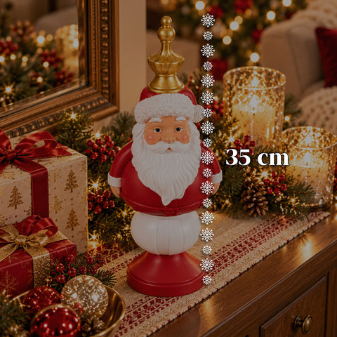 Kerstbeeldje van 35 cm van kunsthars, kerstdecoratie met de kerstman, notenkraker en teddybeer, rood of wit, voor binnen en buiten