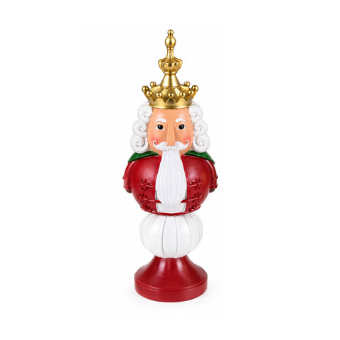 Kerstbeeldje van 35 cm van kunsthars, kerstdecoratie met de kerstman, notenkraker en teddybeer, rood of wit, voor binnen en buiten