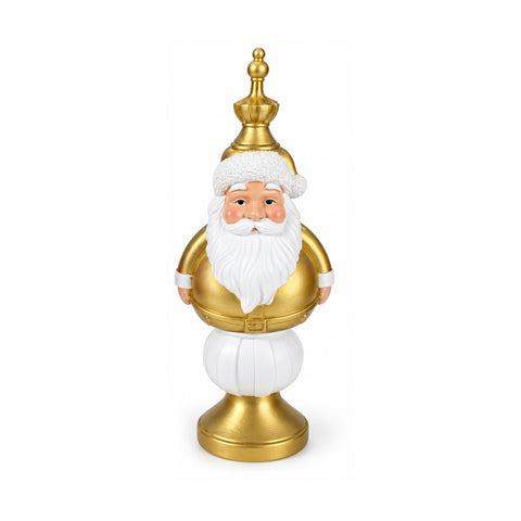 Kerstbeeldje van 35 cm van kunsthars, kerstdecoratie met de kerstman, notenkraker en teddybeer, rood of wit, voor binnen en buiten
