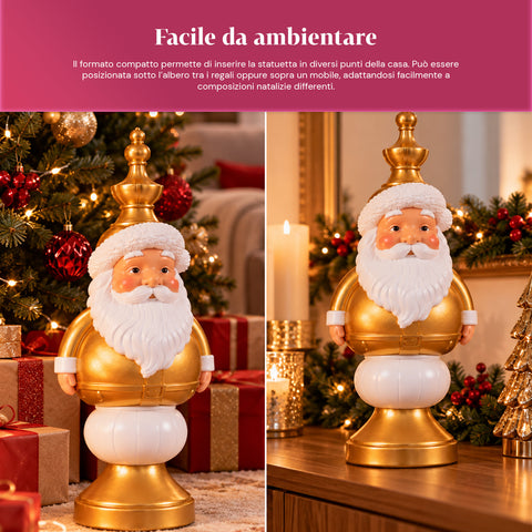 Kerstbeeldje van 35 cm van kunsthars, kerstdecoratie met de kerstman, notenkraker en teddybeer, rood of wit, voor binnen en buiten