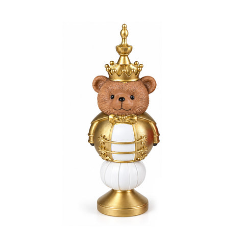 Kerstbeeldje van 35 cm van kunsthars, kerstdecoratie met de kerstman, notenkraker en teddybeer, rood of wit, voor binnen en buiten