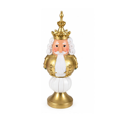 Kerstbeeldje van 35 cm van kunsthars, kerstdecoratie met de kerstman, notenkraker en teddybeer, rood of wit, voor binnen en buiten