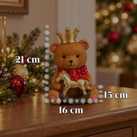 Decoratieve kerstbeer van kunsthars 16x15x21 cm, kerstbeer als ornament, beeldje, kerstversiering voor in huis, diverse uitvoeringen