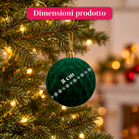 Set van 12 fluwelen kerstballen van 8 cm, drie verschillende texturen per verpakking, verkrijgbaar in 3 kleuren, matte ballen voor de kerstboom en decoratie