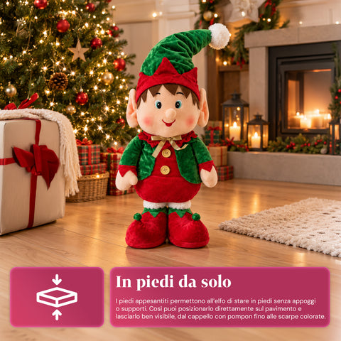 Uitschuifbare kerstelf, decoratieve versiering, diverse kleuren, maximale hoogte 120 cm, telescopische benen, verzwaarde voeten, polyester
