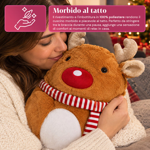 Kerstkussen met plaid van 60x90 cm en handwarmer 3-in-1, verkrijgbaar met 3 personages