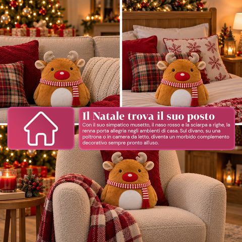 Kerstkussen met plaid van 60x90 cm en handwarmer 3-in-1, verkrijgbaar met 3 personages