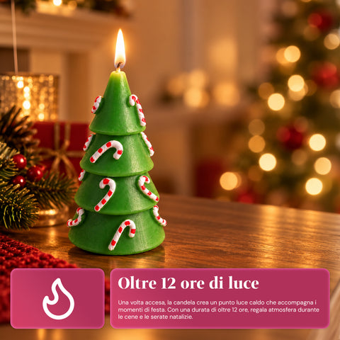 Kerstboomkaars 14 cm, geurloos, van paraffine, assorti decoratie