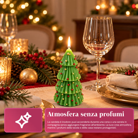 Kerstboomkaars 14 cm, geurloos, van paraffine, assorti decoratie